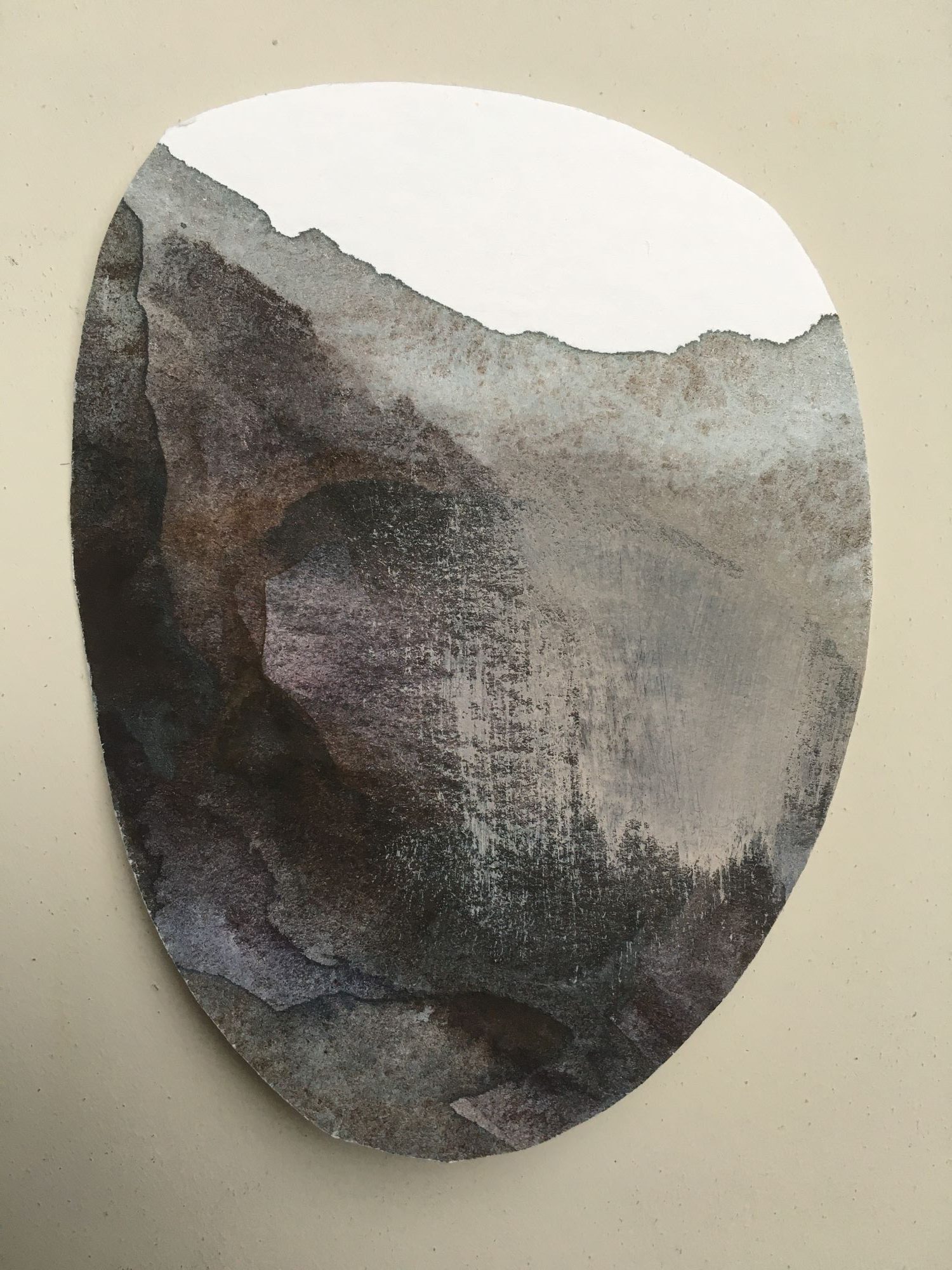 Morag Thomson Merriman, The Wound Within, emotional landscape, Fading Series, 12x7.5cms 2022
